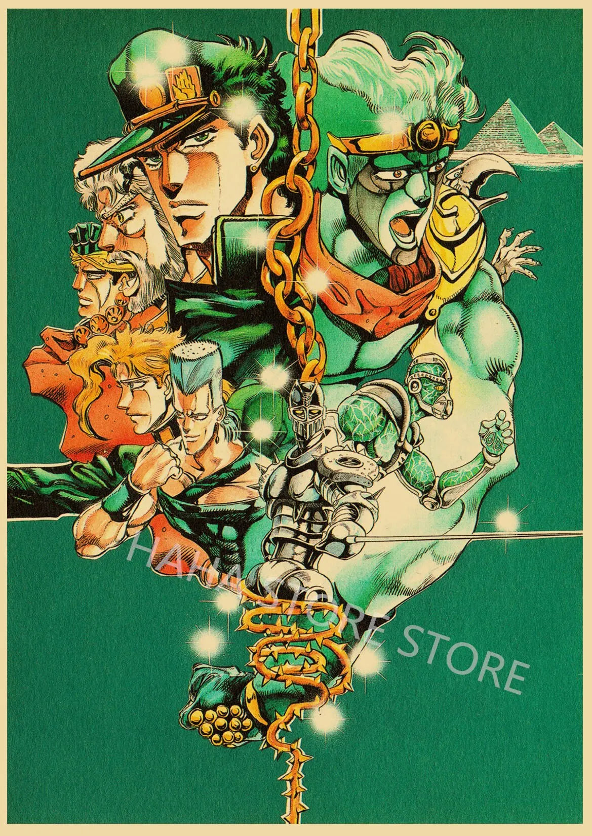 JoJos Bizarre Adventure Retro Anime Poster