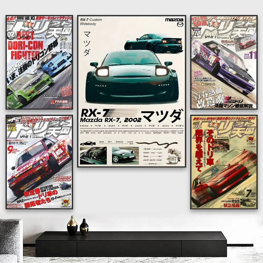 Vintage Japanese Racing Cars Magazine Poster –… | Threadline