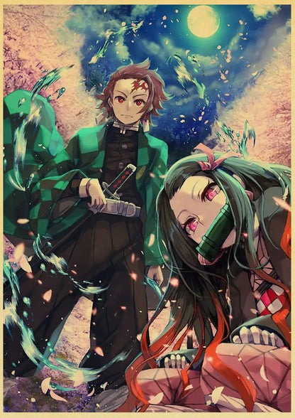 Demon Slayer Retro Posters