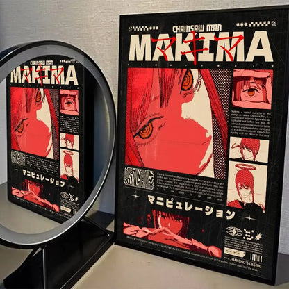 Chainsaw Man Poster Vintage Anime Wall Art v3