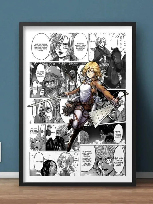 Black and White Attack on Titan Manga Poster