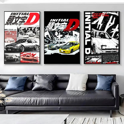 Initial D AE86 Canvas Posters
