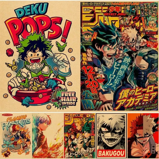 My Hero Academia Vintage Poster – Retro Anime Wall Art