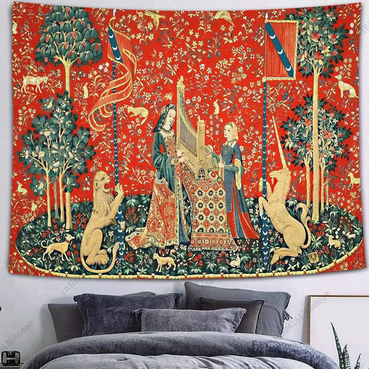 European Mid-Century Vintage Tapestry
