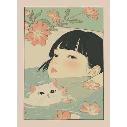 Animals Art Poster in Bathtub Bathroom Decoration