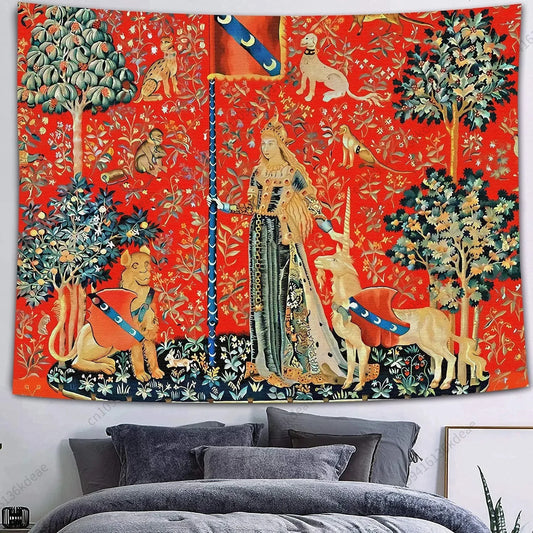 European Mid-Century Vintage Tapestry