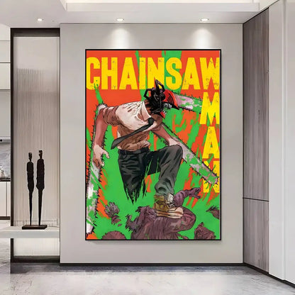 Chainsaw Man Poster Vintage Anime Wall Art v2