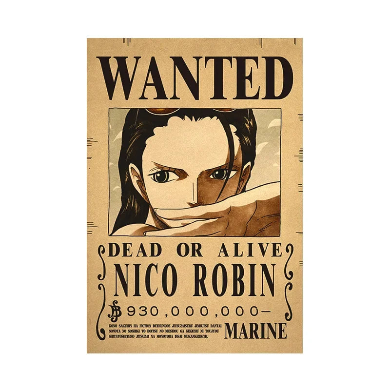 One Piece Anime Bounty Wanted Posters Room Decor