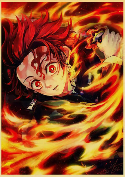 Demon Slayer Retro Posters
