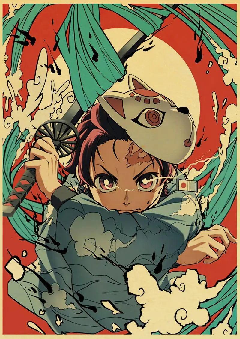 Demon Slayer Retro Posters