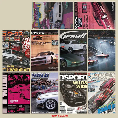 Japanese Racing Car Collage 10PCS